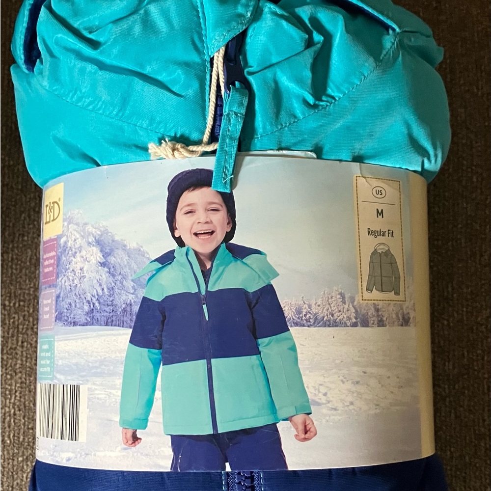 L&D Teal and Navy Kids' Winter Jacket
